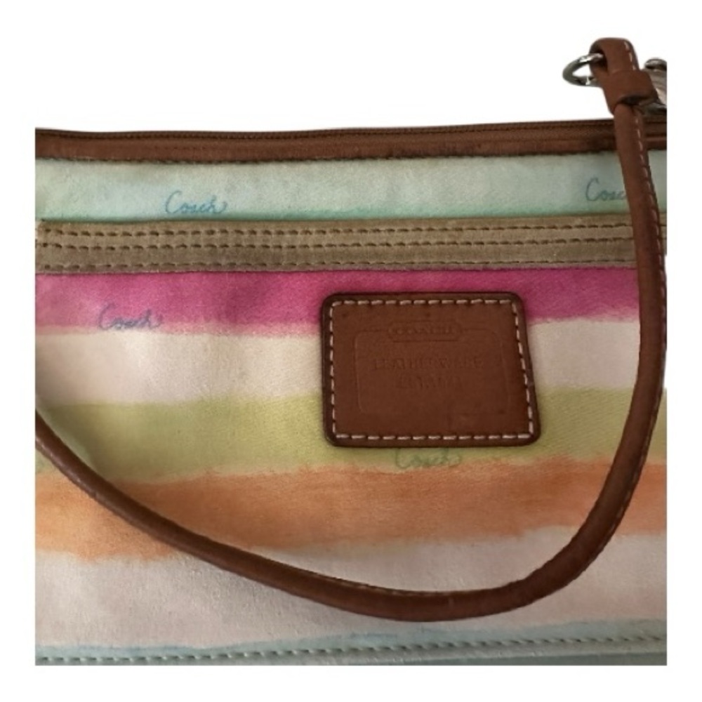 Coach Hampton Watercolor Wristlet • Vintage Pastel Resort Pouch • Beach Vacation - Picture 10 of 16